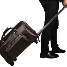 J.M.D натуральная кожа уникальная мужская сумка на колесиках Дорожная сумка 18 дюймов 7317C