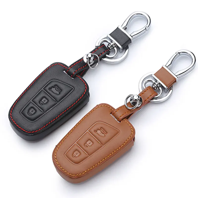 

For Hyundai Santa Fe 2013 Car Styling Auto Key Cover Genuine Leather Remote Key Case For Hyundai Grand Santa Fe 2015 Accessories