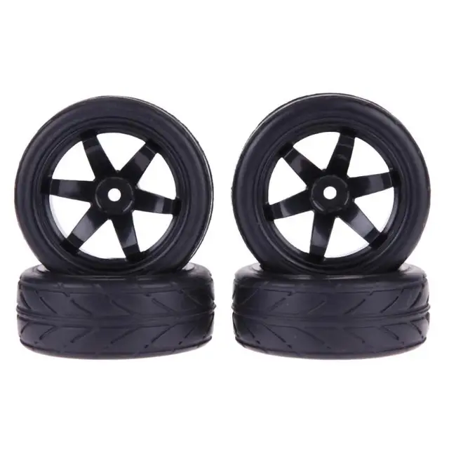 Special Offers 4pcs Rubber Model Car Racing Tire Flat Road Wheel Tyre 1/10 for RC Car Part
