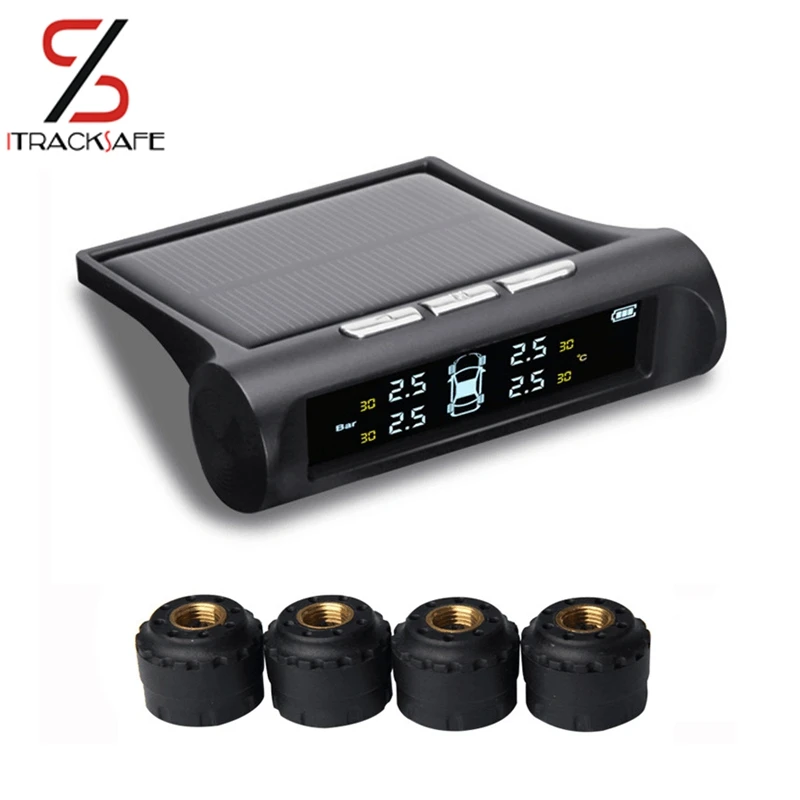 Smart Wireless Car font b TPMS b font Tyre Pressure Monitoring System Solar Power charging Digital