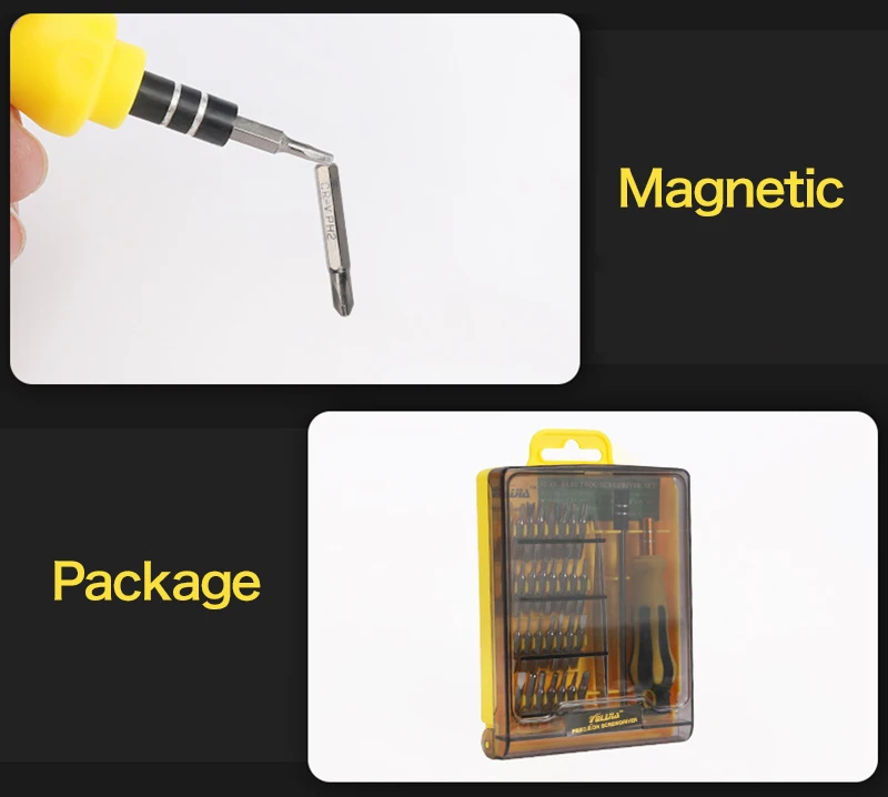 Jewii Screwdriver Set 32 in 1 Magnetic Screw Head Bits With Long Pole Torx Slotted Phillips Repair Tool Set For Mobile Phone Digital Product A10