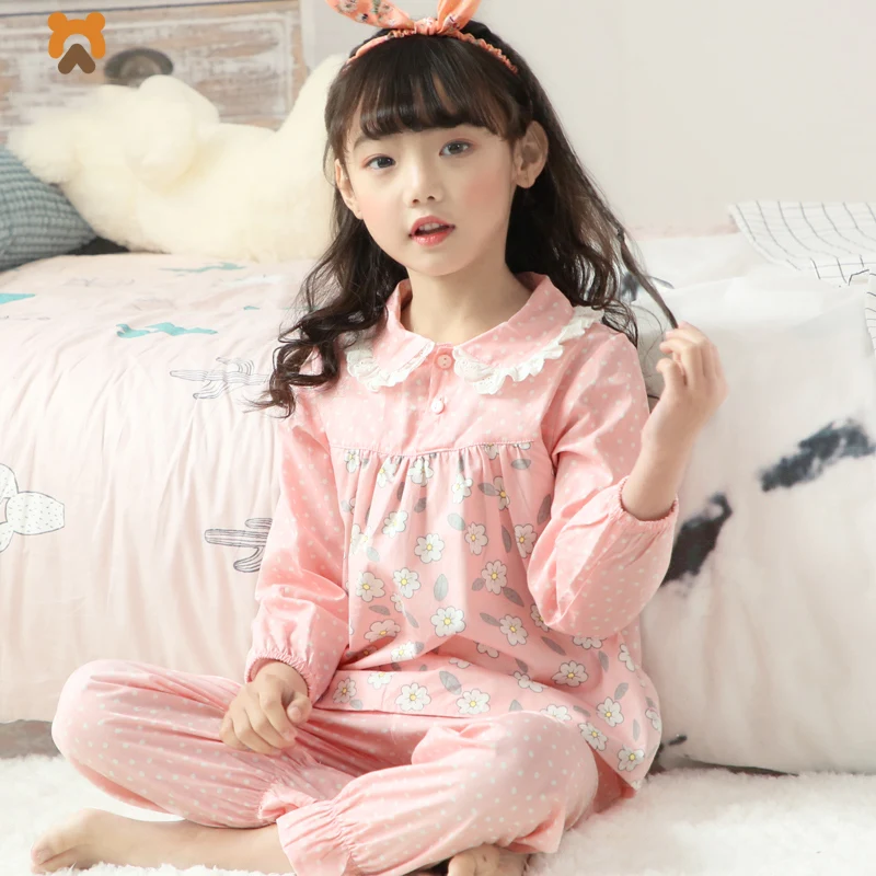 Summer Baby Girls Pajamas Clothing Sets Cotton Full Sleeve Children