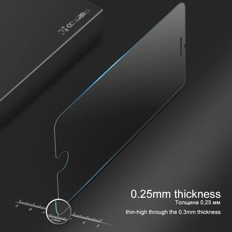 Coolreall 2 шт. 2.5D закаленное стекло пленка для iPhone 6 6s 7 8 Plus X ультратонкое 0 25 мм