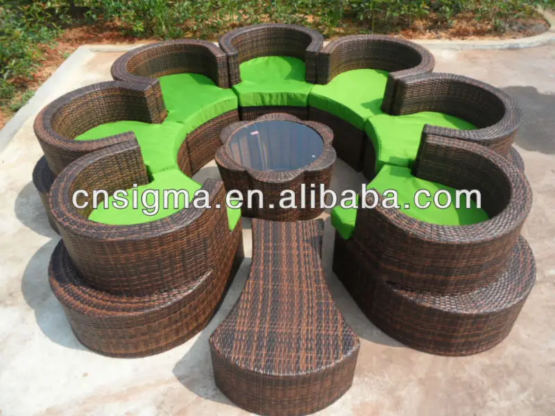 Элегантный набор диванов из синтетического ротанга в форме цветка|rattan set|set sofaset 2 |