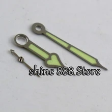 Серебряный обод зеленые люминесцентные стрелки руки подходят Пилот Стиль 6497 6498 часы движения