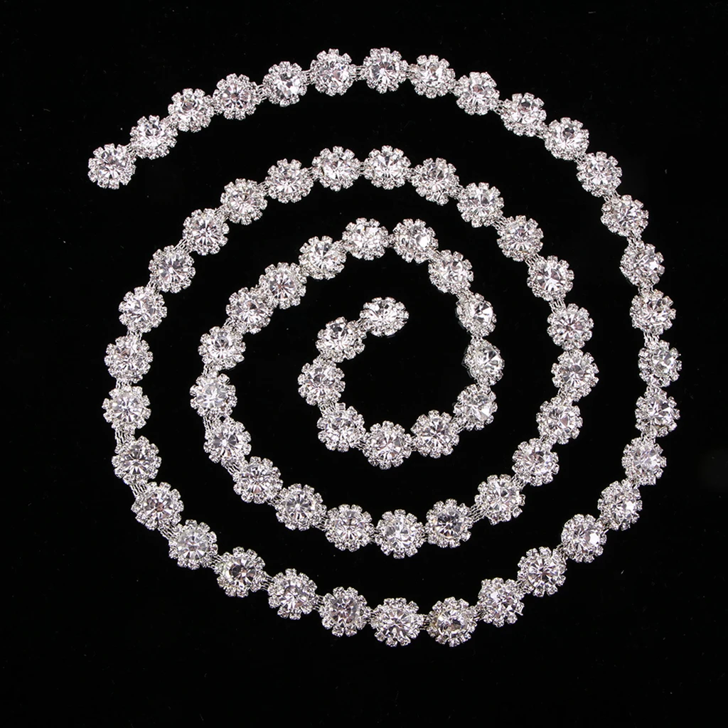 1 ярд алмазные Кристальные аппликация со стразами браслет-цепочка свадебное украшение 12 мм