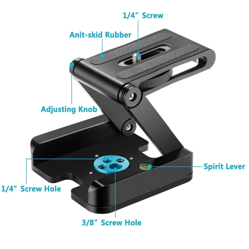 Neewer складной Z гибкий, наклоняющийся головка штатива шаровая Головка с быстрой обувью qr-пластина-алюминиевый сплав камера кронштейн с пузырьковым уровнем