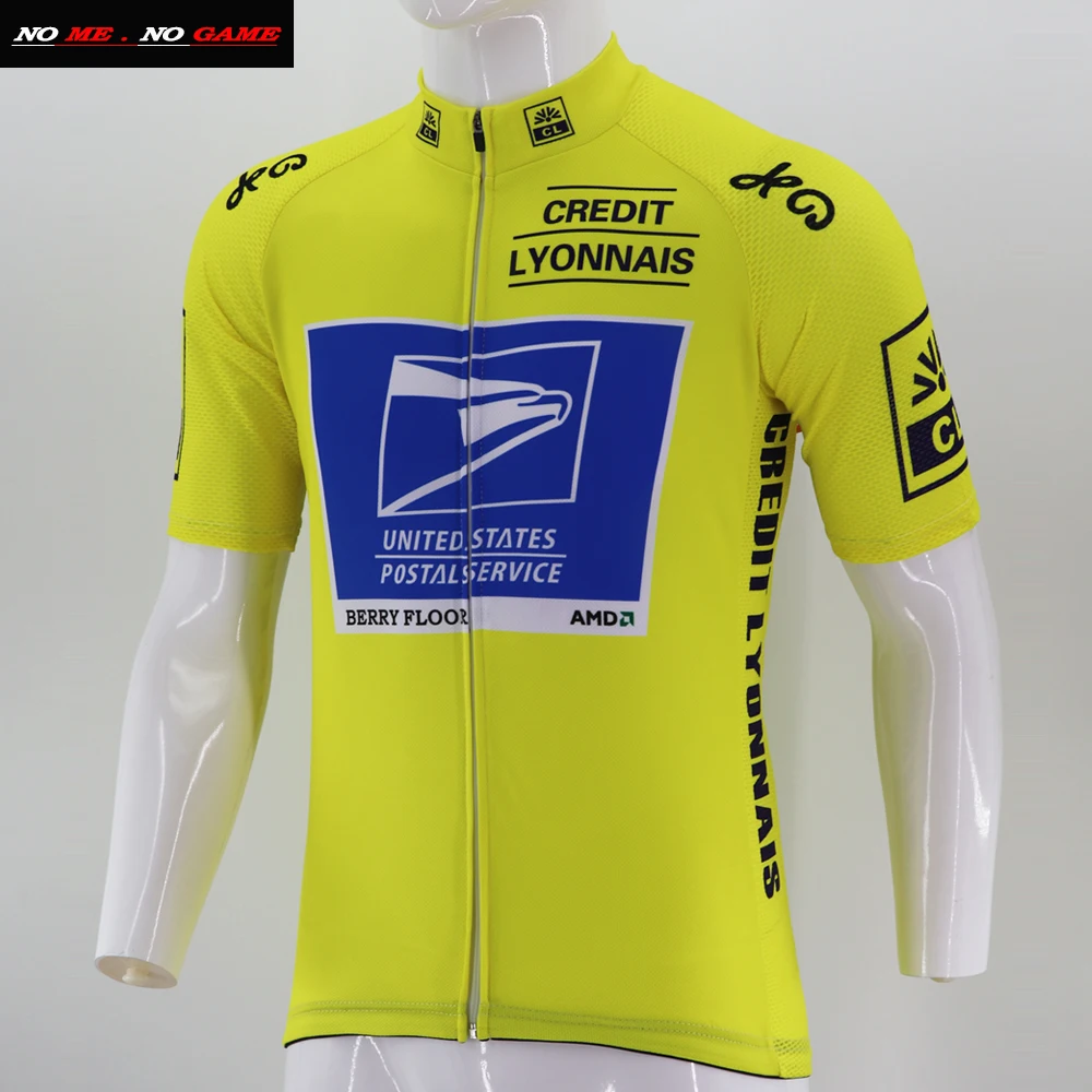 NEW cycling Jersey yellow blue Retro men bike jersey tops wear team mtb ...