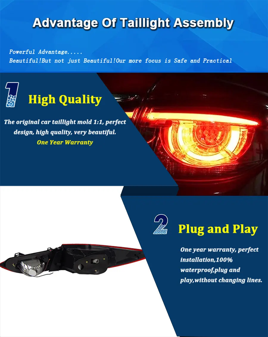 Top Car Styling LED Tail Lamp for Mazda 6 Tail Lights 2014-2018 for Atenza Rear Light DRL+Turn Signal+Brake+Reverse LED lights 3
