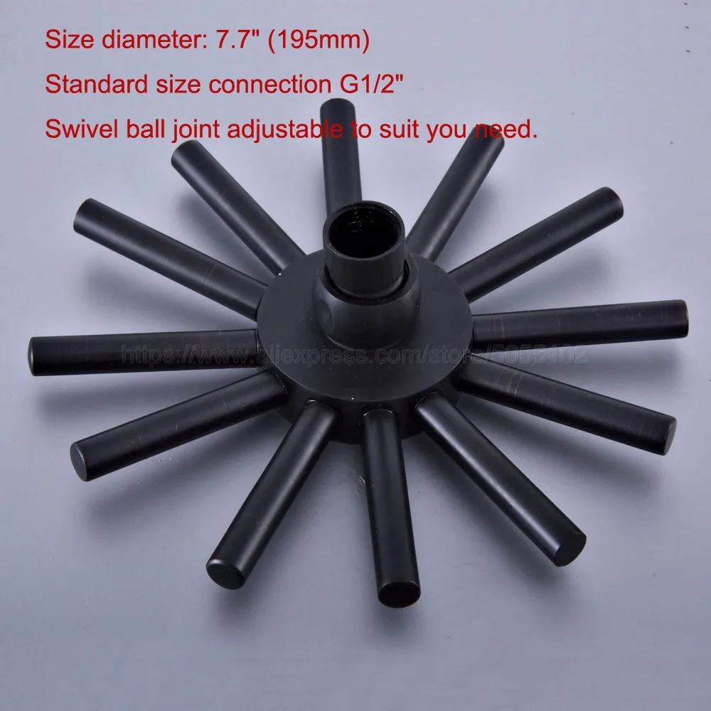 7.7 Inch Oil Rubbed Bronze Shower Head Water Rains Shower Head With Shower Bathroom Set Wall Mounted Shower Head zsh245