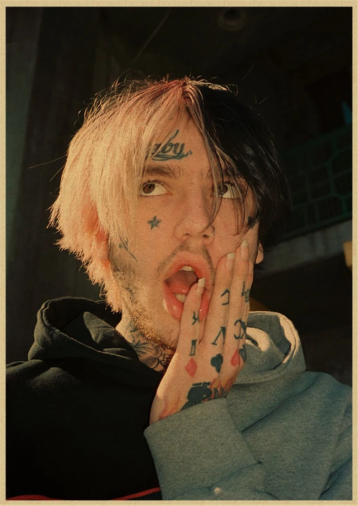 Рэпер Lil Peep плакат крафт-бумага наклейки на стену ВИНТАЖНЫЙ ПЛАКАТ качество для гостиной домашний декор - Цвет: Лиловый
