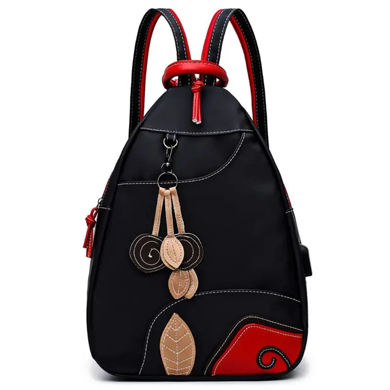 

Women Girls Backpack Chest Casual Rucksack Travel School Bag with USB Cable Packback for Cycling Hiking Camping