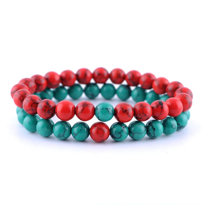 

2Pcs/Set new fashion classic boho natural Stone Beaded strand Bracelets men women armband bracelet best friend gift jewelry