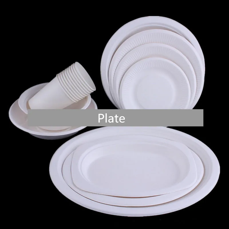 Hot Soild White Colors Disposable Paper Plates and Cups for Birthday