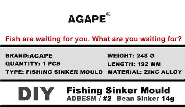 Agape DIY Fishing Bean Sinker Mould ADBESM/#2 Bean Sinker 14g 6 Cavities -  AliExpress