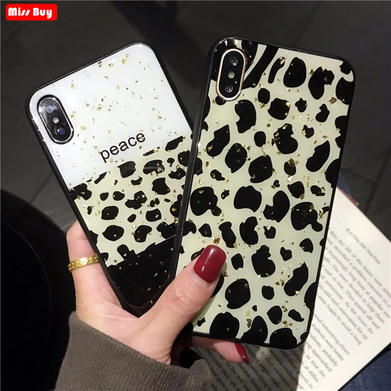 

For Xiaomi mi 9 SE Case Leopard-print Luxury Phone Case for Xiaomi mi9 Bling Dropping glue Cover for Xiaomi mi 8 Lite MIA2 Case