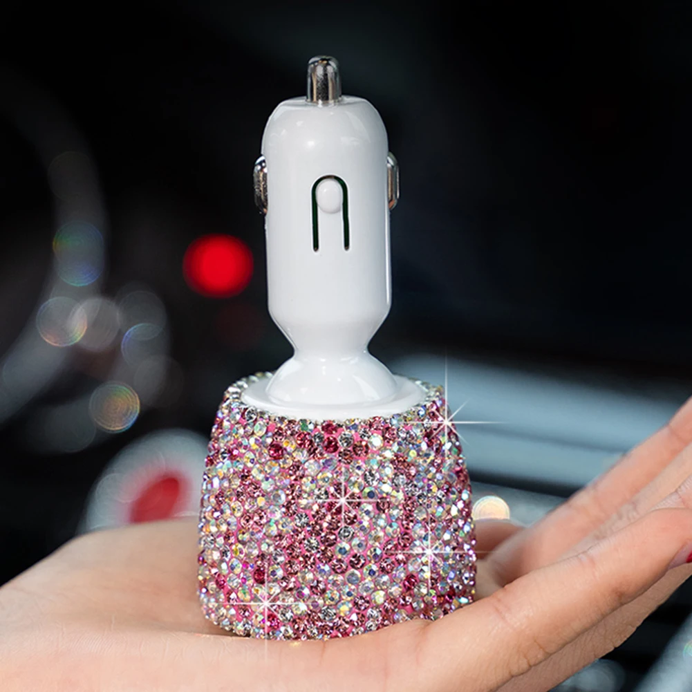 3.1A الآمن اللوحي حامل كريستال الراين المزدوج USB سريع جبل الأزياء متعددة الوظائف سريعة تهمة سيارة مهايئ شاحن 3.1A الآمن اللوحي حامل كريستال الراين المزدوج USB سريع جبل الأزياء متعددة الوظائف سريعة تهمة سيارة مهايئ شاحن