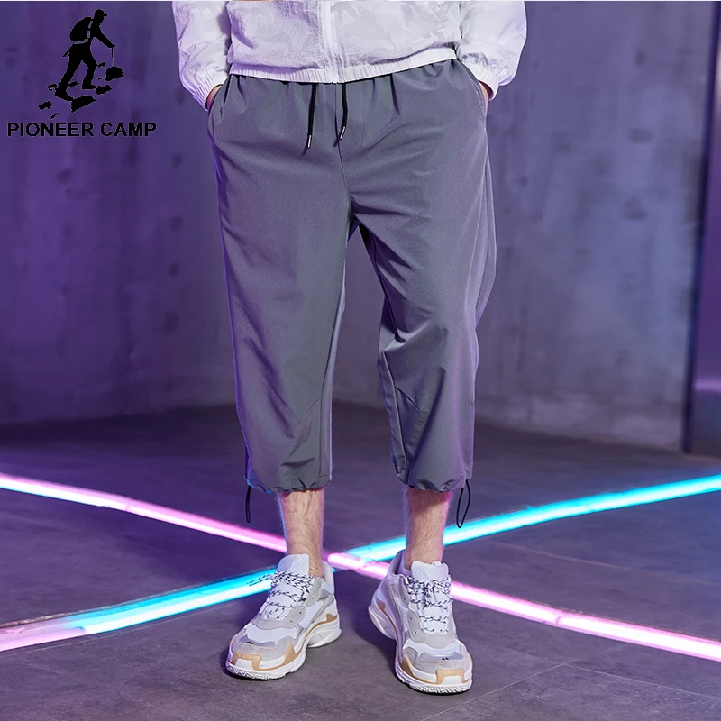 

Pioneer Camp 2019 Summer New Wide Leg Thin Straight Casual Loose Men Pants Male 7 minutes of pants Trousers AXX901097