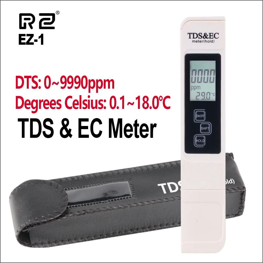 

RZ Digital PH Meter Water Quality Aquarium Pool PH Meter Pen Tester TDS 0-9990ppm Protable With LCD Backlight PH Meter
