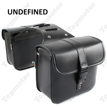 

Motorbike Black PU Leather Motorcycle Parts Side Saddle Bags Tool Luggage Pannier Cruiser UNDEFINED