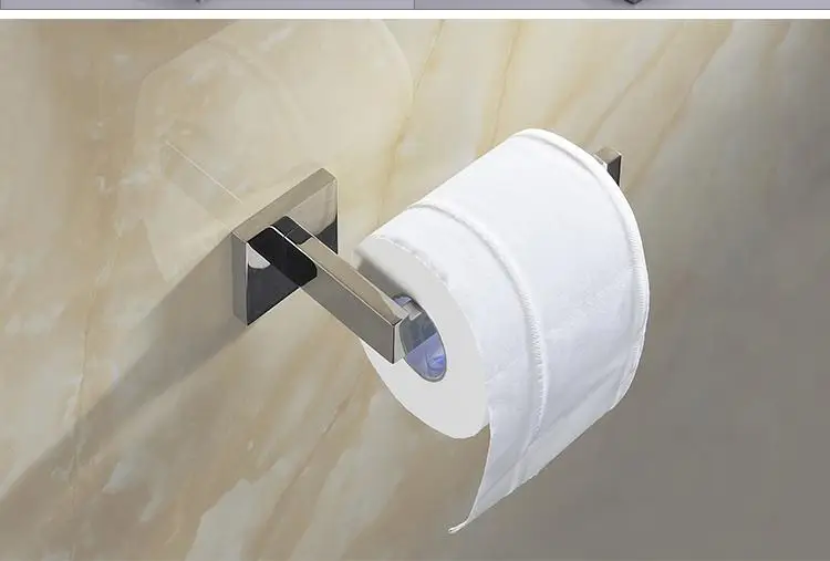 Современный Серебряный полированный Гладкий настенный яркий хромированный набор аксессуаров для ванной комнаты вешалка для полотенец/держатель для туалетной бумаги - Цвет: WE