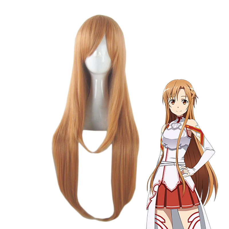 Женский длинный парик Yuuki Asuna косплей костюм из синтетических волос с