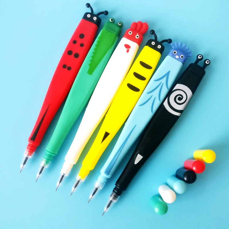 

48pcs/lot frog bee ladybug chicken snail caterpillar cute cartoon style gel pen school party promotion gift prize sign pen