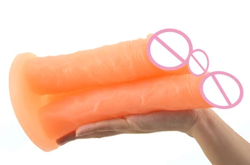 FAAK Unique sex products 3 Three dildos together penis realistic big dick anal plug vagina stimulate anus massage lesbian flirt 5