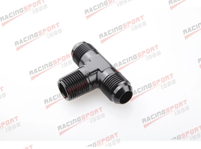 

AN4 AN -4 1/8 NPT FLARE Tee T-piece fitting adapter BLACK