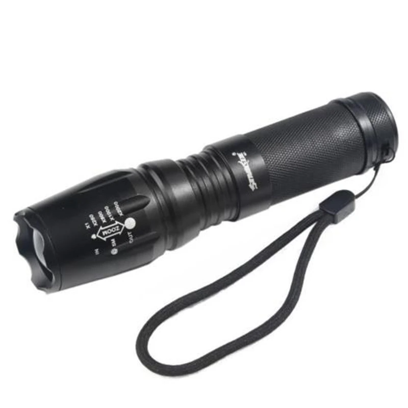 

2500LM G700 T6 LED Zoomable Flashlight Rechargeable Torch Tactical 18650 Lamp Light with Battery Holder for Household