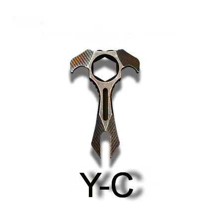 Мини титановый сплав edc Многофункциональный инструмент, инструмент выживания с брелоком оборудования, сломанное окно Веревка Ключ, отвертка, открывалка для бутылок - Цвет: Цвет: желтый