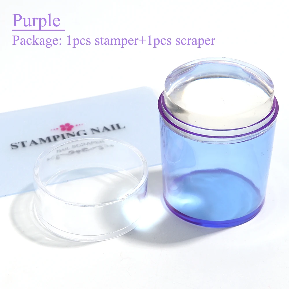 Purple nail stamping plates stamper