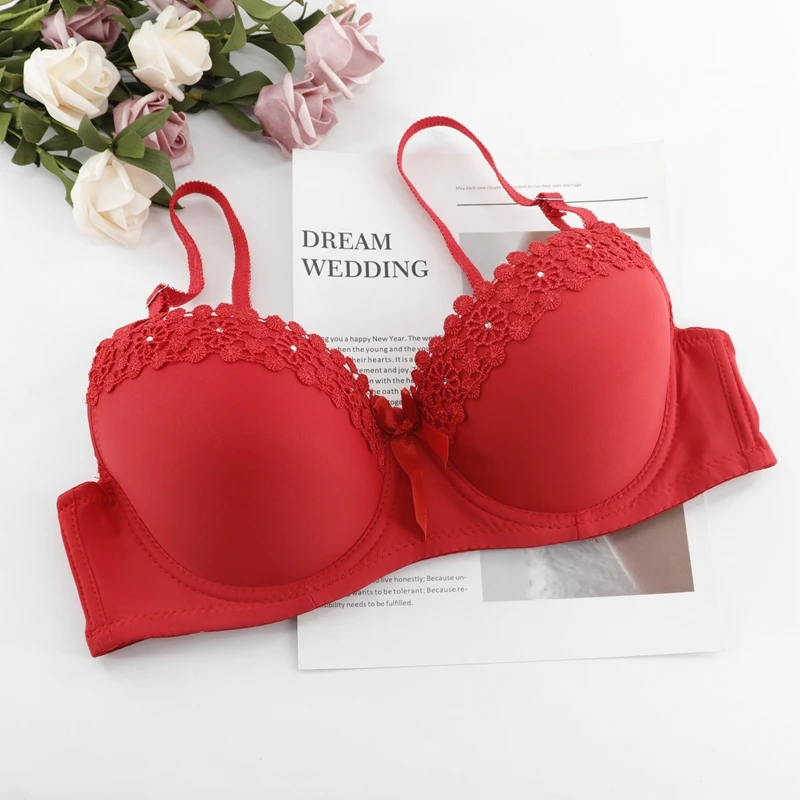 Beauwear, толстый бюстгальтер пуш-ап с чашечками A, B, C, глубокий v-образный вырез, Цветочная кружевная вышивка, чашечка 3/4, сексуальное нижнее белье, Одноцветный регулируемый бюстгальтер на бретелях