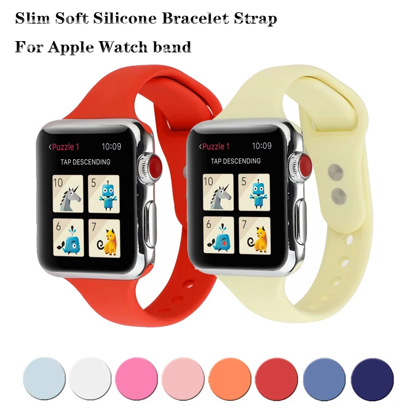 

Soft Durable Silicone Bracelet sport Strap For Apple Watch band 4 44/40mm Wristband accessories for iWatch series 3 2 1 42/38mm
