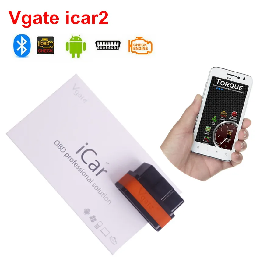 ELM 327 icar2 Vgate Bluetooth iCar 2 OBDII MINI ELM327 icar2 Bluetooth OBD/OBD2 Wireless ELM 327 Works ON Android Torque/PC