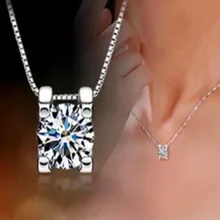 Stylish Silver Round Crystal Pendant Necklace For Women Fashion Jewelry Short Collarbone Chain Set With Zircon Ladies Necklace stylish rhinestoned fake crystal oval necklace for women