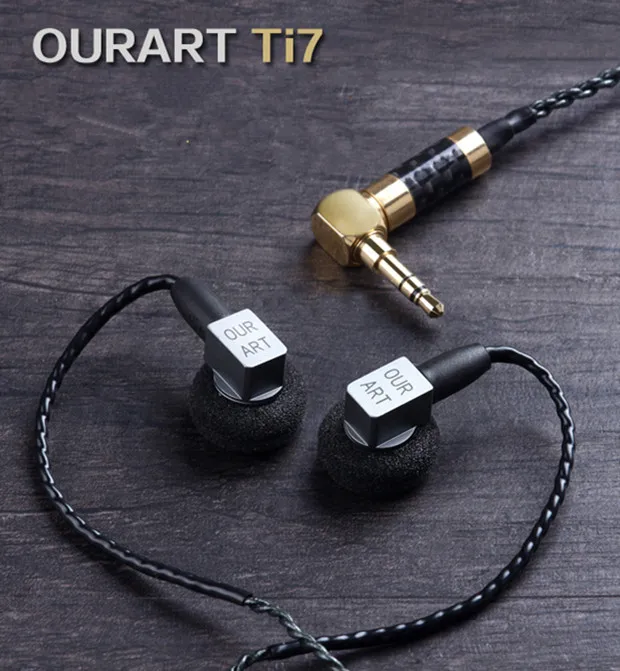 OURART Ti7 металлические наушники с плоской головкой с динамическим HIFI музыкальным монитором DJ стерео наушники с MMCX кабелями PK Svara L Seahf MX500