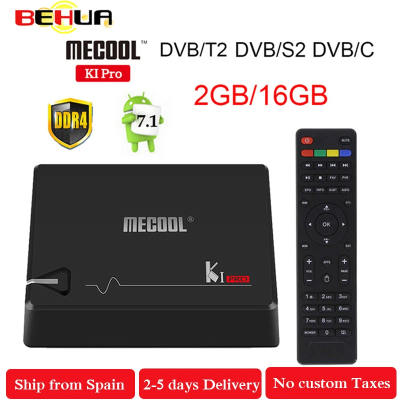 

KI PRO DVB S2 Android 7.1 TV Box DVB-T2/DVB-S2/DVB-C Amlogic S905D Quad 2GB+16GB Support Set Top Box MECOOL KIPRO Smart TV BOX