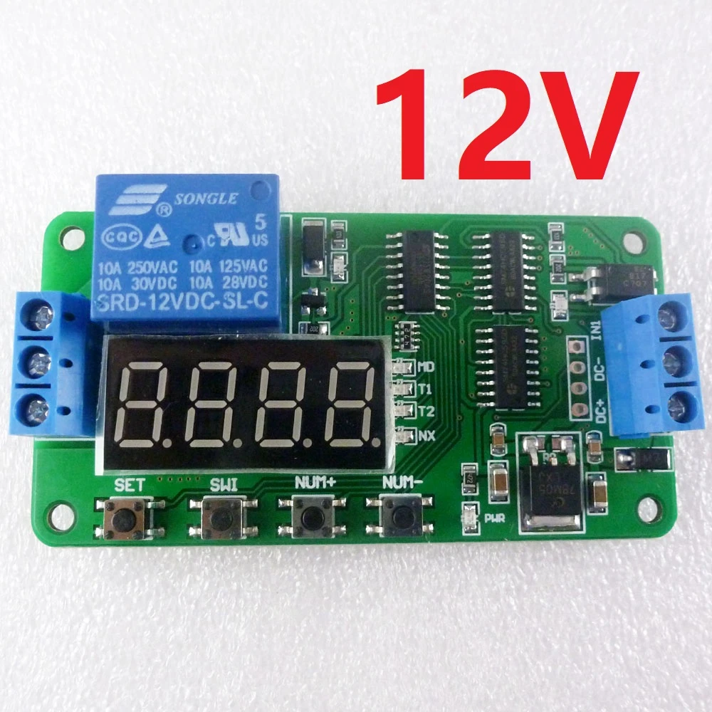 DC 12V Multifunction Delay Timer Relay Switch Module Digital LED Infinite Cycle DC 12V Multifunction Delay Timer Relay Switch Module Digital LED Infinite Cycle