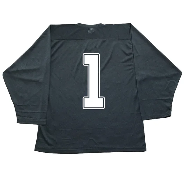 100% polyester black ice hockey jersey hockey training with a number(pls leave note for number you want, if not, we’ll print 00)