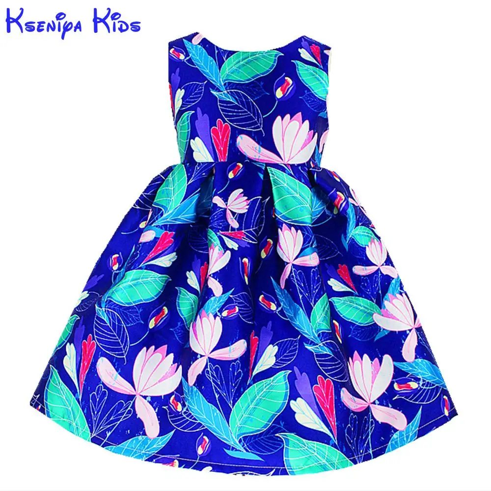 

Kseniya Kids Chinese Style Girl Dress Flower Pattern Dresses For Girls New Year 2017 Alg5116