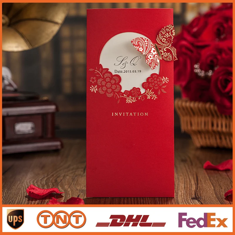 Personalized Laser Cut Wedding Invitations With Erfly Flowers Laser Cut Wedding Invitations