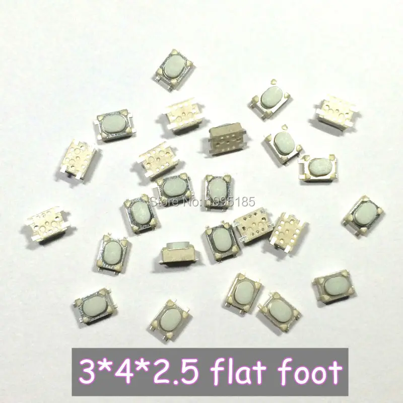 

100 pcs/lot 4 PIN microswitch switches push button 3x4x2.5 mini tact switch 3*4*2.5 4 pin tactile switch Button