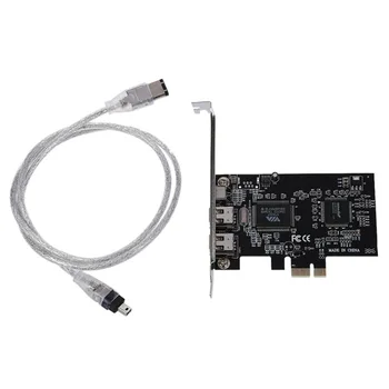 

PCI Express x1 PCI-E FireWire 1394a IEEE1394 Controller Card 3 Port For Desktop