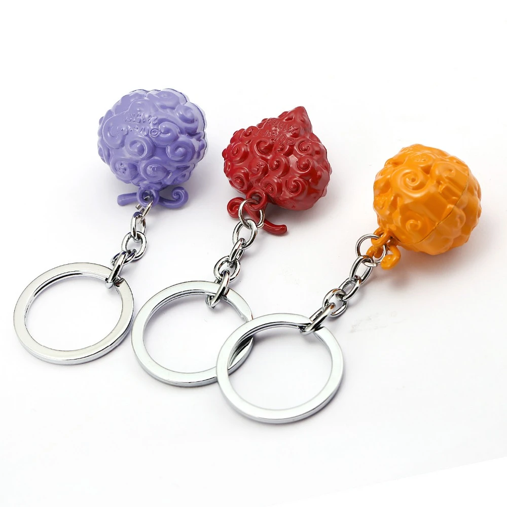 J Store One Piece Devil Fruit Key Chain Ace Flame Flame Fruit Luffy Gum Gum Fruit Anime Figure Metal Keyring Sleutelhanger Key Chain Metal Keyringfruit Key Aliexpress