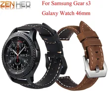 Leather Bracelet for Samsung Gear S3 Frontier band Galaxy watch 46mm strap smart watch 22mm watchband S3 Classic Accessories