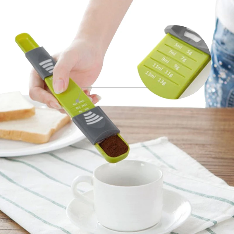 Plastic Eight Speed Scale Spoon Measuring Adjustable Quantitative Coffee Mik Kitchen Tools Gadgets | Дом и сад