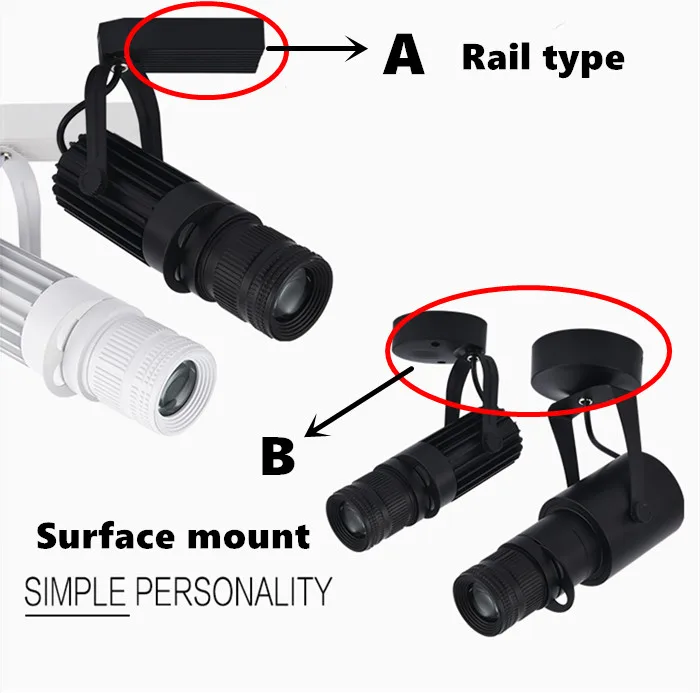 Square Aperture COB Spotlight Background LED Track Light Lamp KTV Bar Restaurant Cafe Museum Zoom Light 3w 7w 10w 15w 20w led spotlights indoor