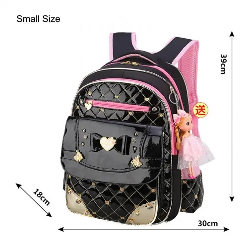 GCWHFL корейский стиль для девочек школьные сумки рюкзаки детские школьные сумки для девочек рюкзак принцессы детские школьные ранцы - Цвет: Small Black