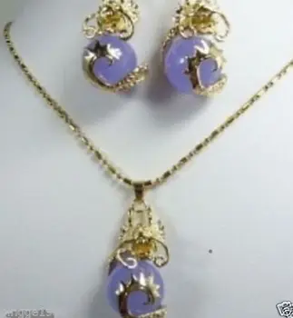 

FREE SHIPPING>>@> Jewelry 001240 Charming stone Dragon Pendant Necklace Earring Set Natural jewelry